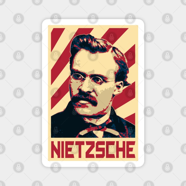 Friedrich Nietzsche Retro Propaganda Magnet by Nerd_art