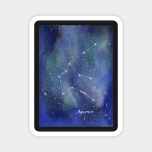 Galaxy with Aquarius Zodiac Magnet