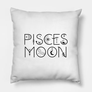 Pisces moon sign celestial typography Pillow