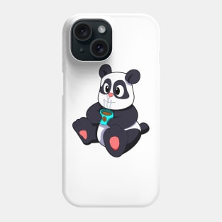 Panda with Cup of Coffee Phone Case