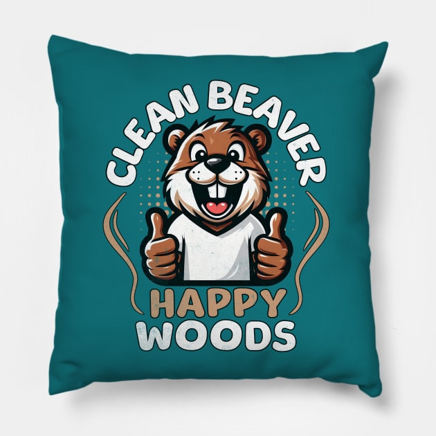 Beaver Funny Pillow by alcoshirts