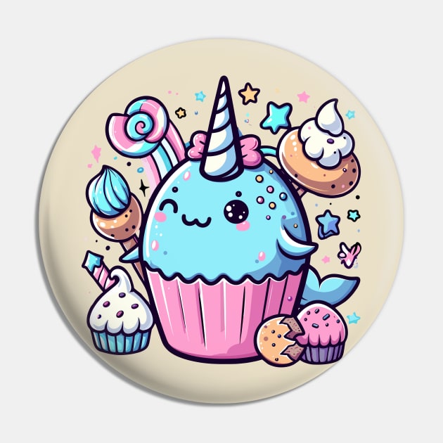 Muffin-Loving Narwhal Pin by chems eddine