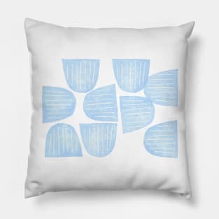 Light Blue Scattered Half Moons Pillow