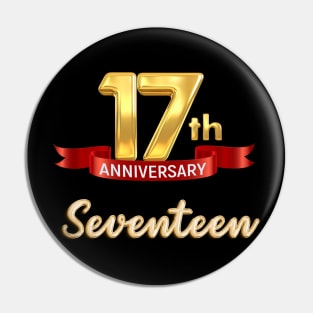 Letter Number 17 seventeen birthday Pin