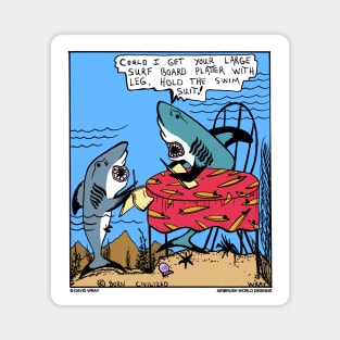 Undersea Shark Restaurant Surf Board Platter Funny Fish Novelty Gift Magnet