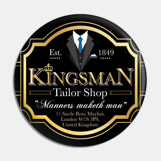 Kingsman Tailor Shop Pin by Alema Art