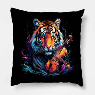 Siberian Tiger Playing Violin Pillow