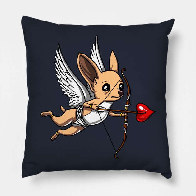 Chihuahua Dog Cupid Valentines Day Cute Pet Pillow by underheaven
