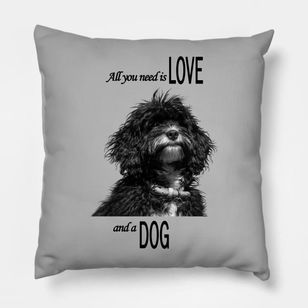 All you need is Love and a Dog III Pillow by Jane Stanley Photography