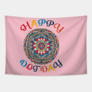 Happy dot day flower circle Tapestry