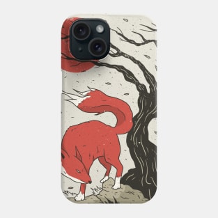 Fox Red Sun Foxes Japanese Style Art Painting Phone Case