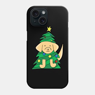 Cute Dog in a Christmas Tree with Ornaments, made by EndlessEmporium Phone Case