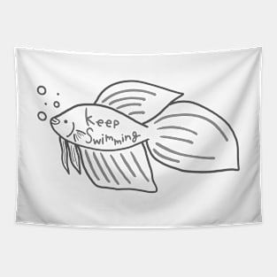 Betta Fish Keep Swimming Logo Tapestry