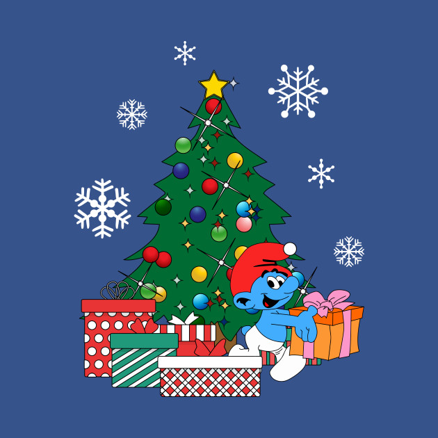 Discover Smurf Around The Christmas Tree - Smurf - T-Shirt