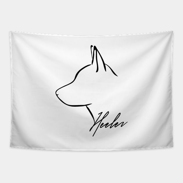 Proud Heeler profile dog lover gift Tapestry by wilsigns