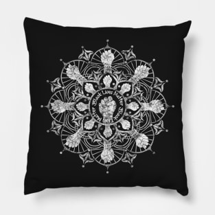 Black Lives Matter Pretty Distressed Mandala Design Pillow