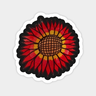 Red and Yellow Sunflower Magnet