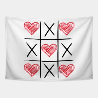 Tic Tac Toe Valentine Day Tapestry