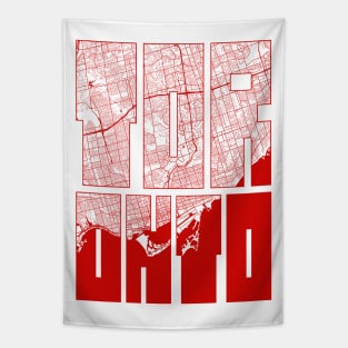 Toronto, Canada City Map Typography - Oriental Tapestry