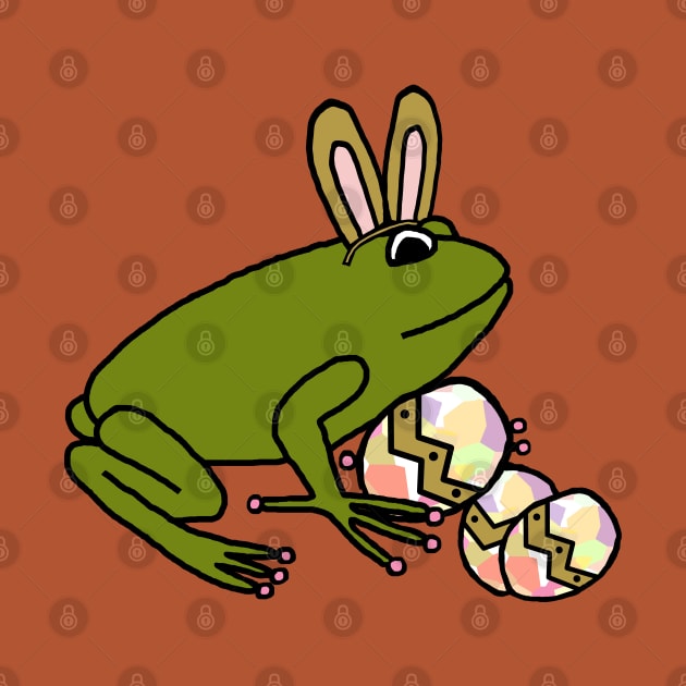 Funny Easter Bunny Ears Frog by ellenhenryart