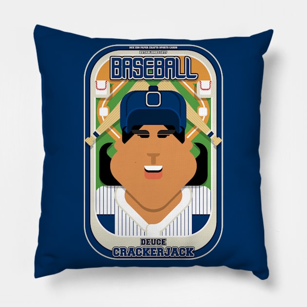 Baseball Blue Pinstripes - Deuce Crackerjack - Indie version Pillow by Boxedspapercrafts