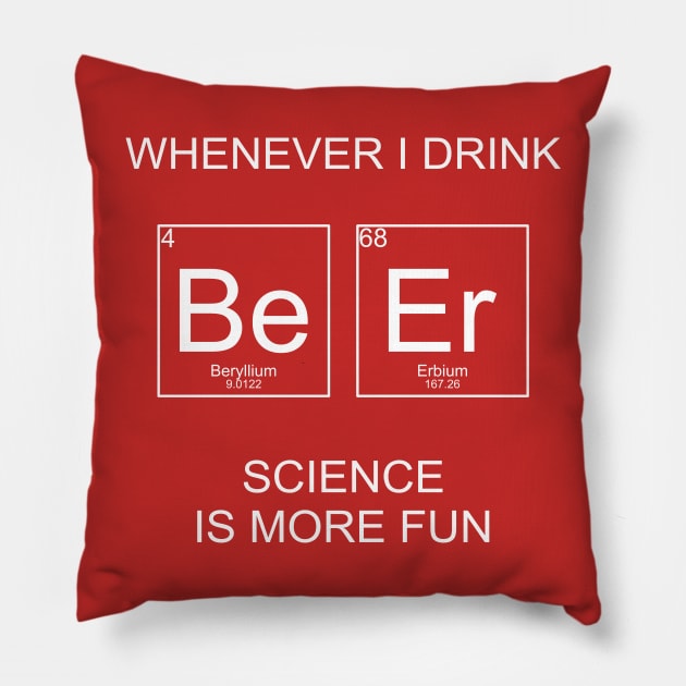 Funny Beer Science Periodic Table Elements Pillow by MedleyDesigns67