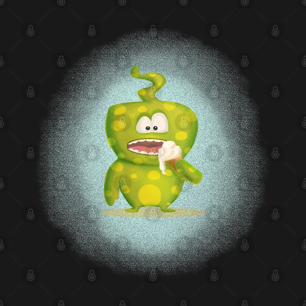 cute  green monster by arteonline20