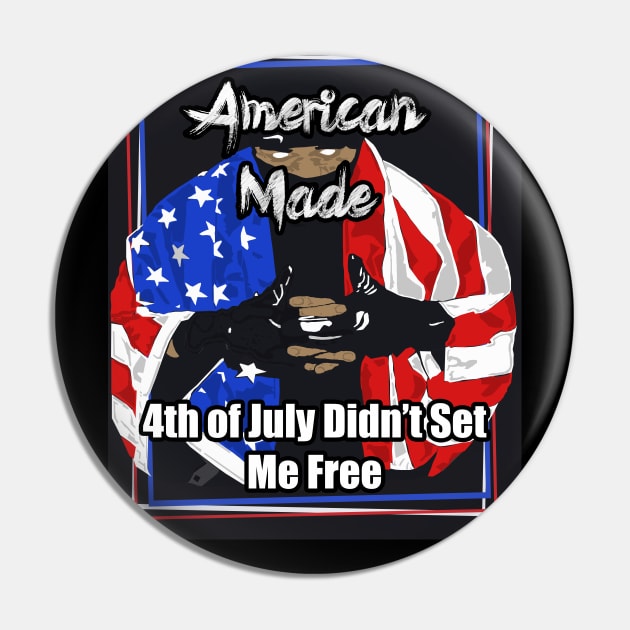 American Made July Fourth Red White Blue Pin by Black Ice Design