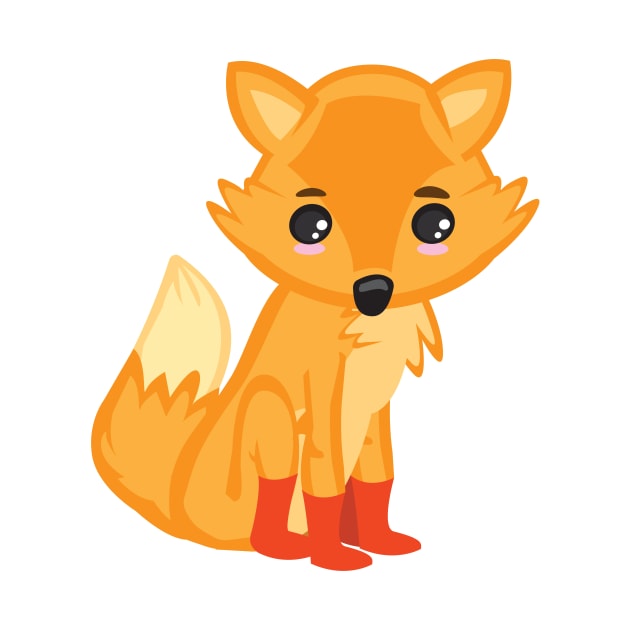 Cute Kawaii Orange Fox Kid Design by Uncle Fred Design