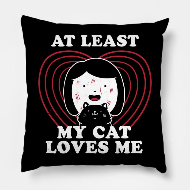 My Cat Loves Me - Funny Cute Cats Gift Pillow by eduely