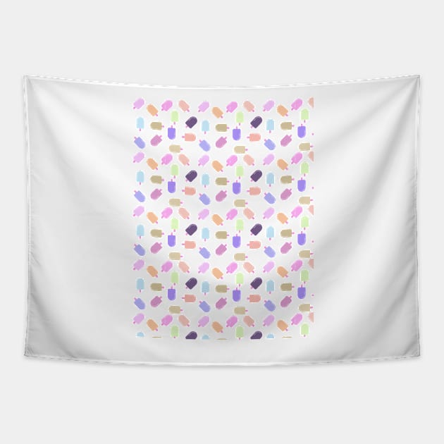 Ice Cream Flavors Colorful Pattern Tapestry by IstoriaDesign