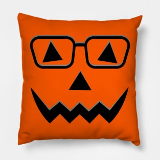 Black halloween pumpkin face Pillow