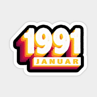 Januar 1991 0 33 Jahren Mann Frau Geburtstag Magnet