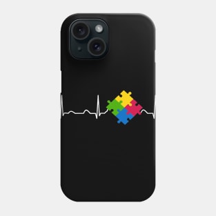 Autism Awareness Shirt, Puzzle Heartbeat Day Phone Case