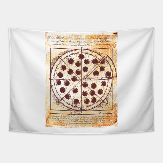 Cool Tees Da Vinci Pizza Perfect Division Tapestry by COOLTEESCLUB