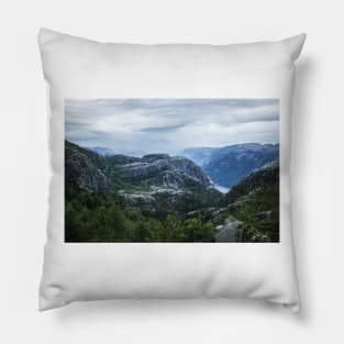 Fjord landscape Pillow