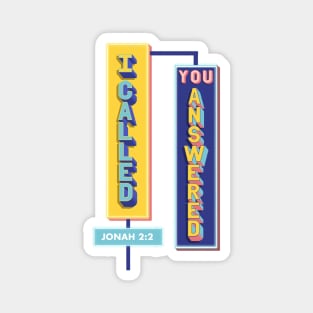 Jonah 2 2 Bible Verse Lettering Signage Typography Magnet