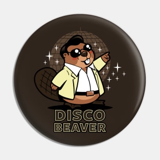 Disco Beaver Original Kawaii Cute Funny Retro 70's Beaver Cartoon Meme Pin