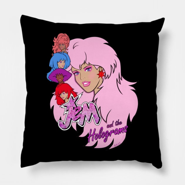 Jem and the Holograms by BraePrint Pillow by Braeprint