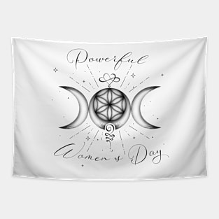 Symbols of Feminine Power (Infinite Love, Moons, Light, Life) Tapestry