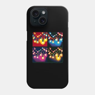 Luminous Lines: Pop Art's Twinkling Tapestry - Christmas Lights Phone Case