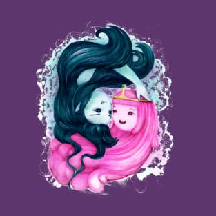 Princess Bubblegum and Marceline the Vampire Queen / Bubbline (Adventure Time fan art) T-Shirt