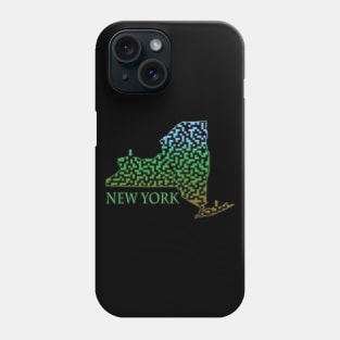 New York State Outline Maze & Labyrinth Phone Case