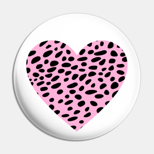 Cheetah Leopard Print Pink Heart Pin