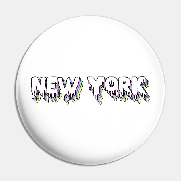 New York Colorful Drippyy Pin by lolosenese