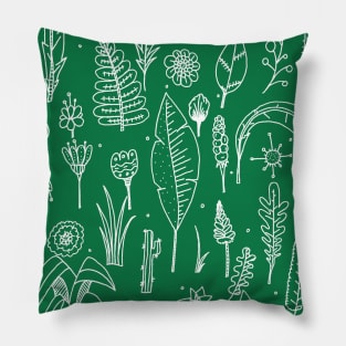 Spring Leaves And Flowers Pillow