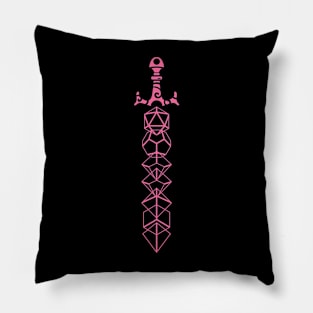 The Polyhedral Dice Collector's Pink Sword Pillow