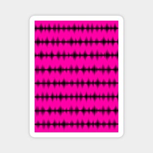 BLACK Equalizer Audio Sounds Waves On Hot Pink Magnet