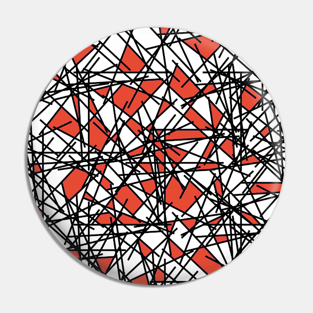 Orange 80s Memphis Shards Abstract Postmodern Pattern Pin by BillingtonPix