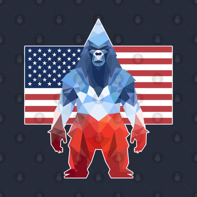 Geometric Bigfoot 4th of July Design by DanielLiamGill